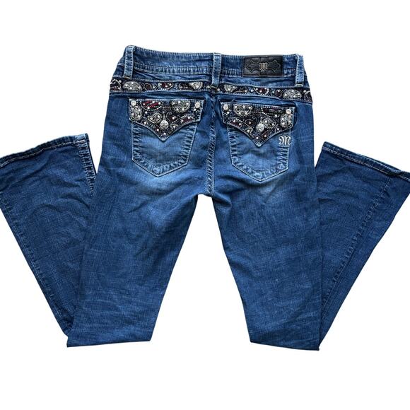 Miss Me Bandana leather flap pocket bootcut jean 27 - Picture 1 of 6